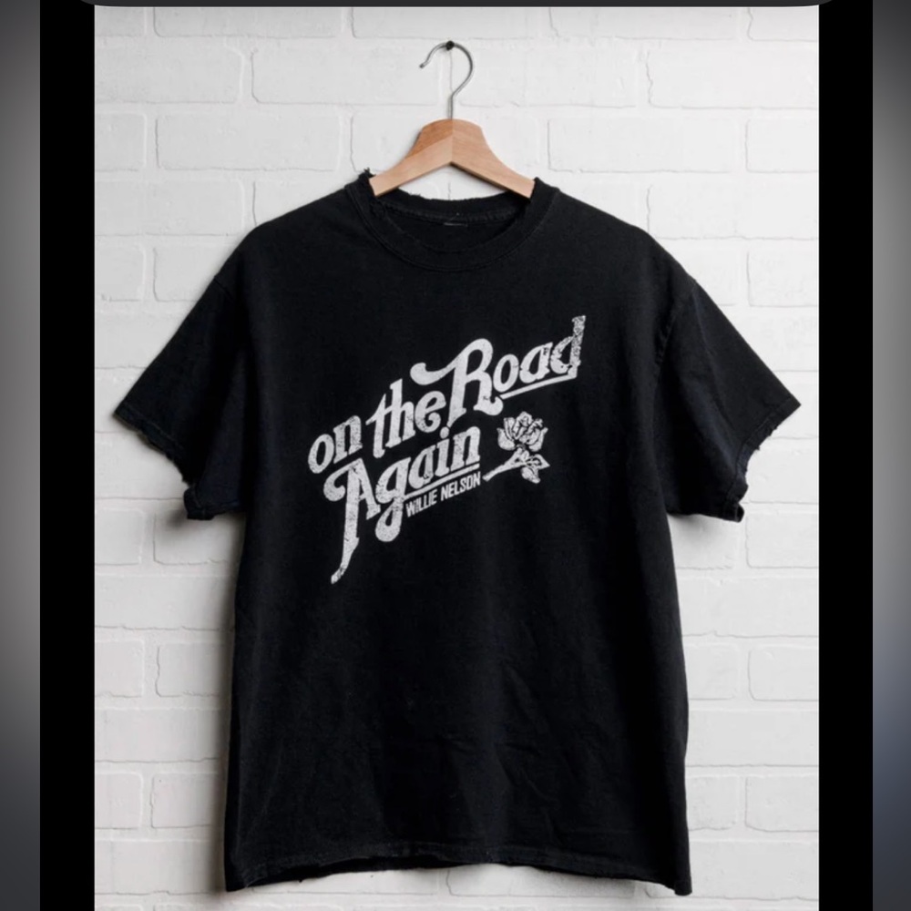 Willie Nelson On The Road Again T-Shirt 🥀🖤